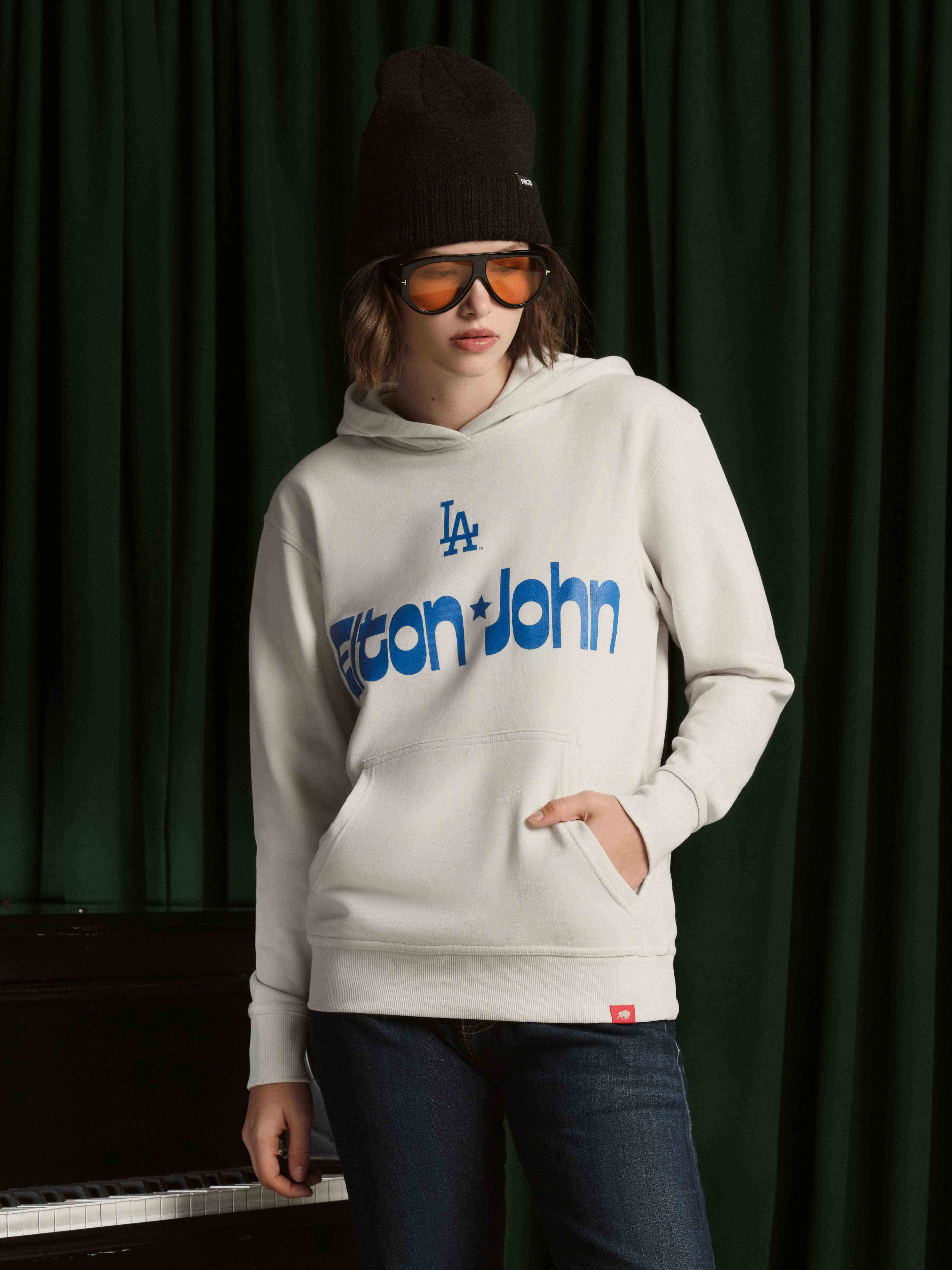 CENTER FIELD ELTON JOHN X DODGER STADIUM DRAKE HOODIE - Sportiqe Apparel