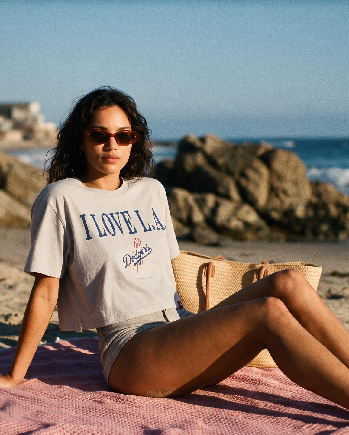 I LOVE L.A. x DODGERS WOMEN'S DOVE CARTER TEE - Sportiqe Apparel