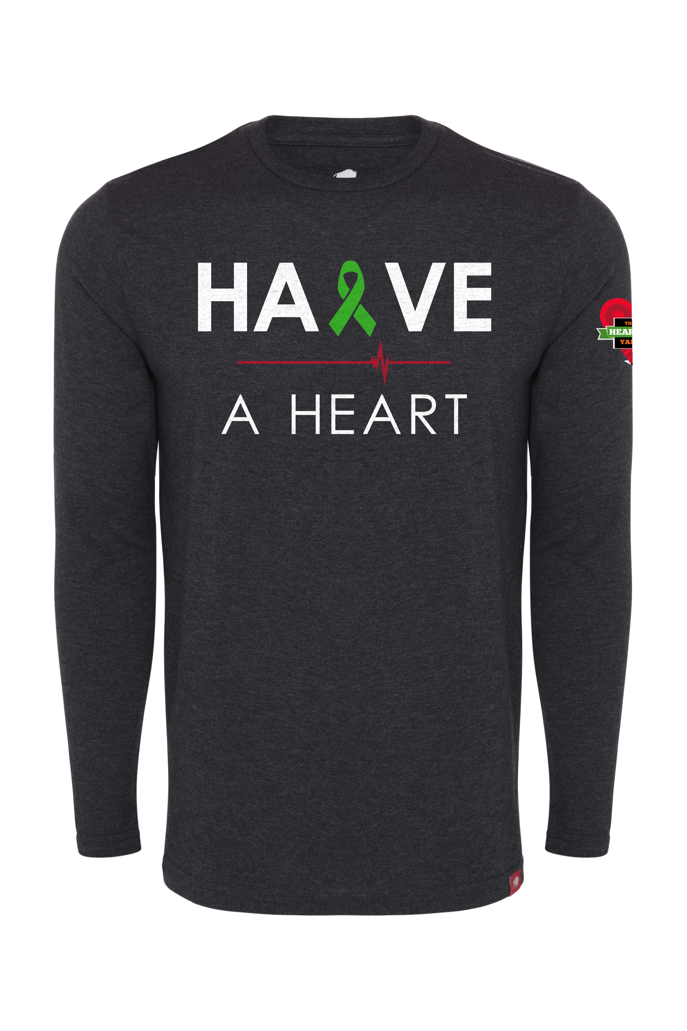 HALVE A HEART BLACK LONG SLEEVE COMFY TEE - Sportiqe Apparel
