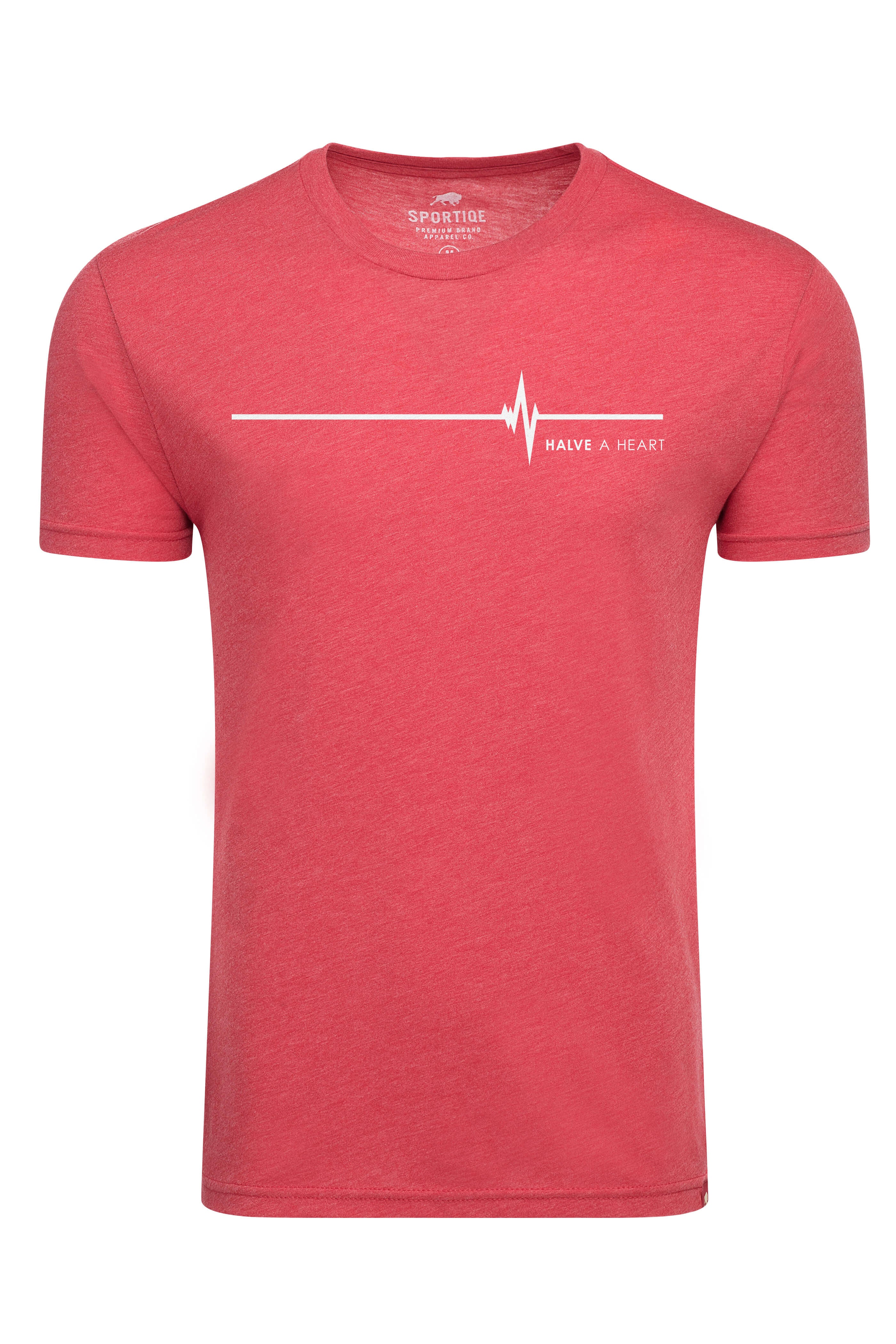 HALVE A HEART RED ADULT COMFY TEE - Sportiqe Apparel