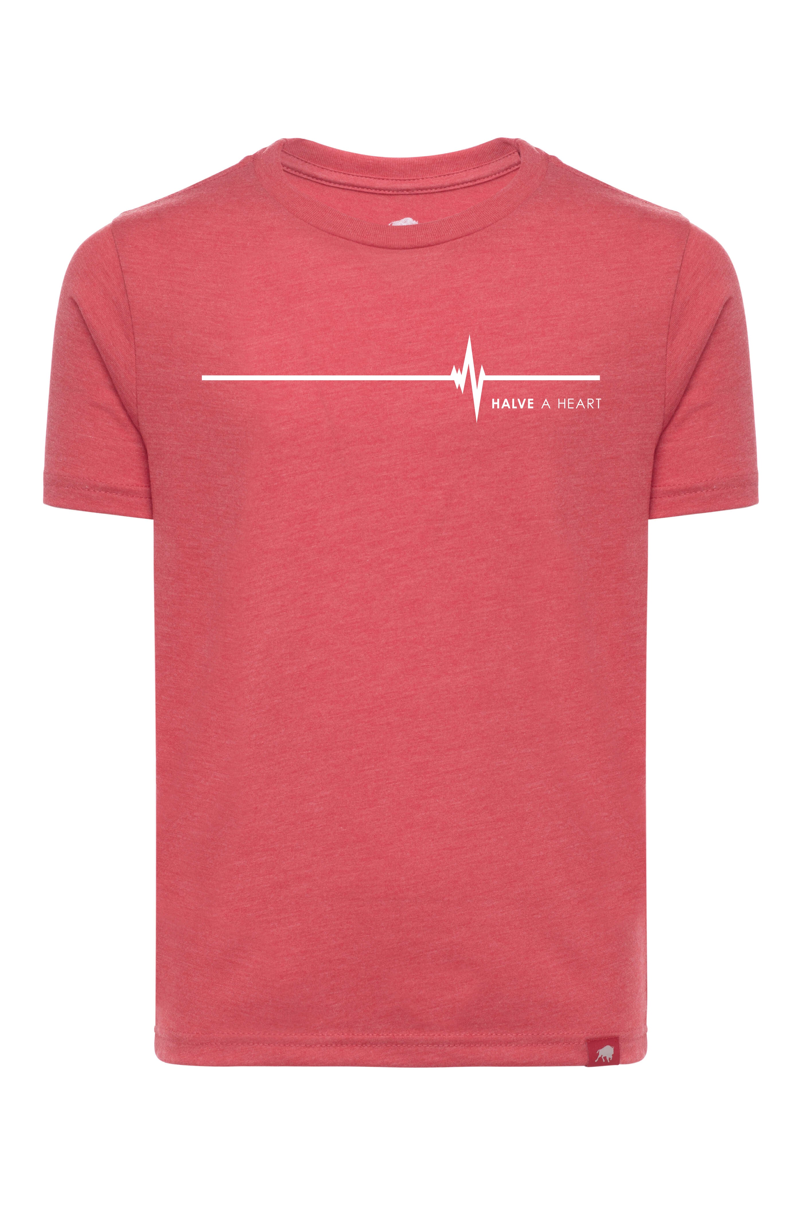 HALVE A HEART RED YOUTH COMFY TEE - Sportiqe Apparel