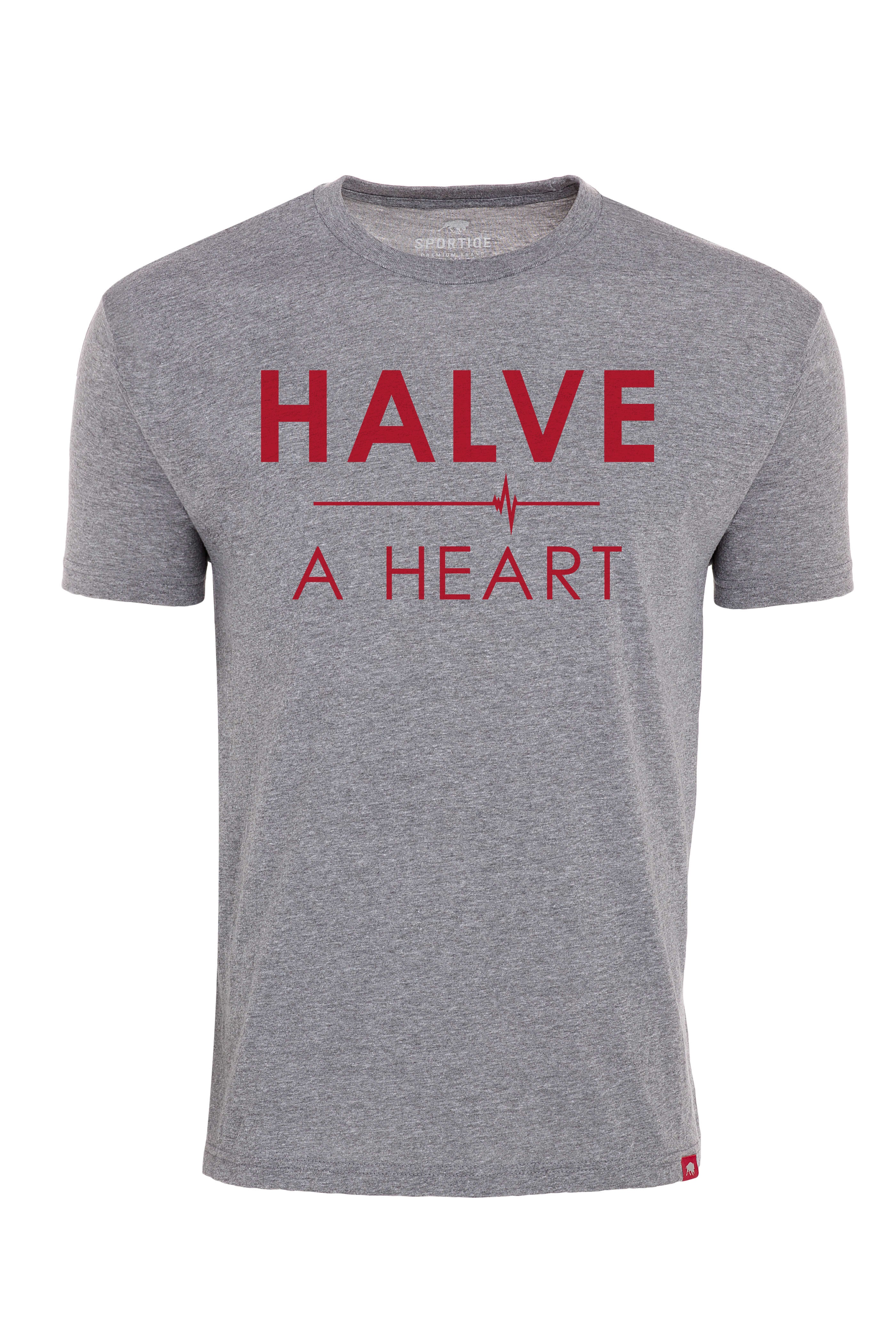 HALVE A HEART GRAY COMFY TEE - Sportiqe Apparel