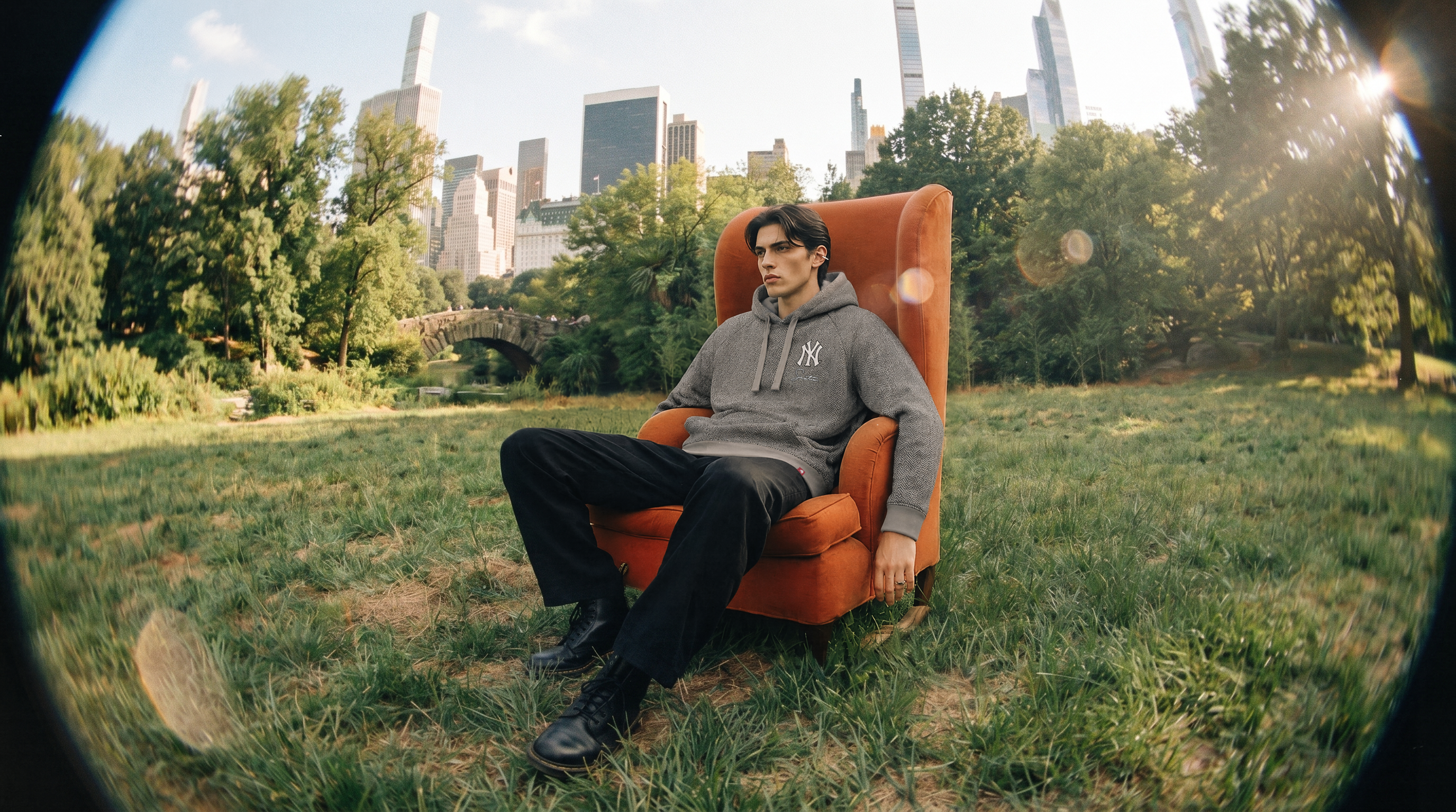 FRANK SINATRA x YANKEES HERRINGBONE OLSEN HOODIE
