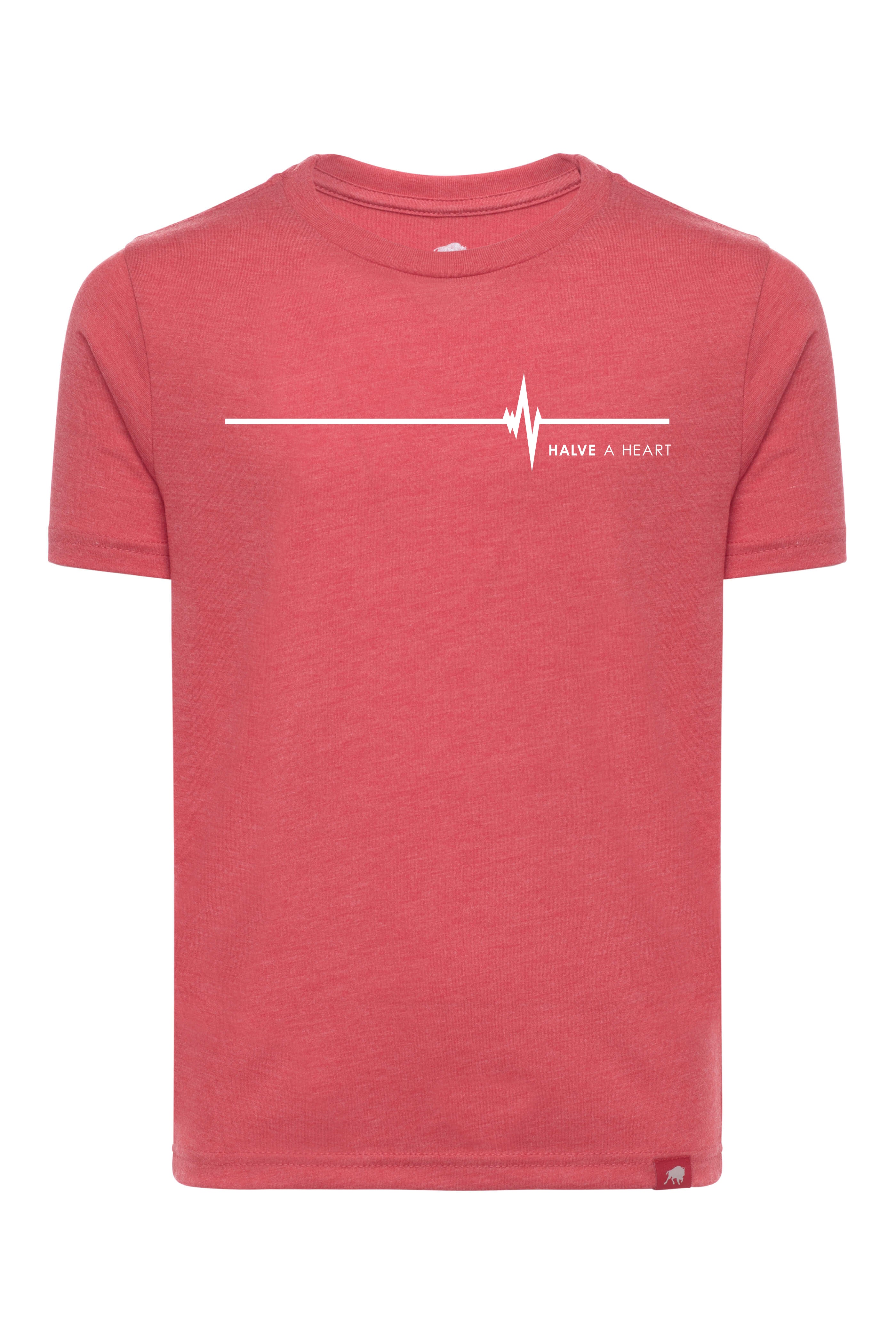 HALVE A HEART RED YOUTH COMFY TEE - Sportiqe Apparel 